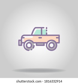 Logo or symbol of double cabin icon with pastel color style
