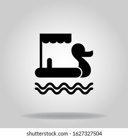 Logo or symbol of duck boat icon with black fill style
