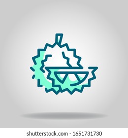 Logo or symbol of durian icon with two tone blue color style