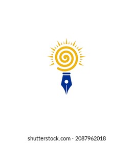 Das Logo ist ein Symbol für Bildung. Das Element besteht aus einer Spirale in Form eines Kleinbuchstaben g, hell und Stift.
