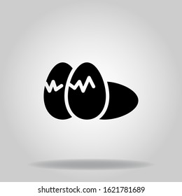 Logo or symbol of egg icon with black fill style
