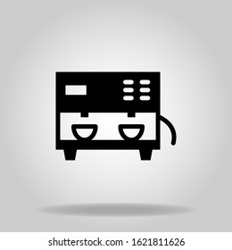 Logo or symbol of espresso machine icon with black fill style

