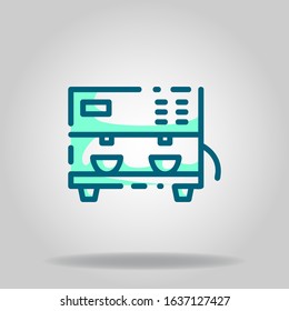 Logo or symbol of espresso machine icon with twotone blue color style

