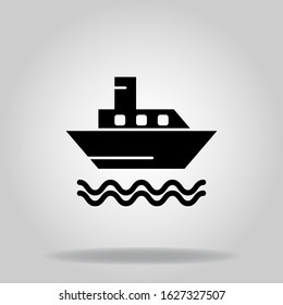 Logo or symbol of ferry boat icon with black fill style
