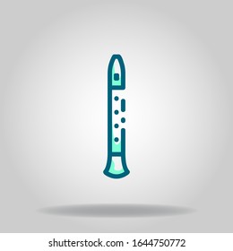 Logo or symbol of flute icon with two tone blue color style
