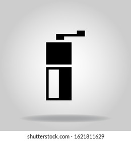 Logo or symbol of grinder 2 icon with black fill style

