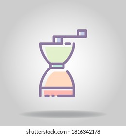 Logo or symbol of grinder 4 icon with pastel color or flat style
