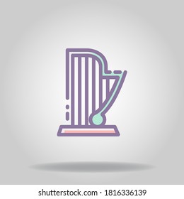 Logo or symbol of harp icon with pastel color or flat style
