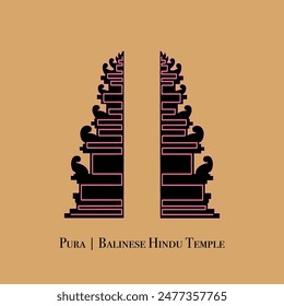 logo symbol Hindu Bali Indonesia temple pura culture traditional gate heaven religion