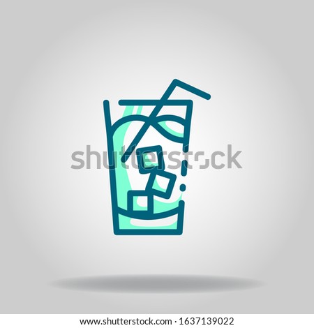 Logo or symbol of ice drink icon with two tone blue color style
