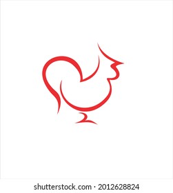 logotipo, símbolo, icono, pájaro, símbolo del gallo en una línea