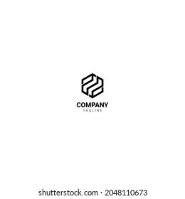logotipo, símbolo, icono, forma hexágono adecuado para empresas o empresas en el ámbito de la tecnología, el derecho, la construcción, la joyería, el hotel, los viajes, la carga, legal, multimedia, el transporte