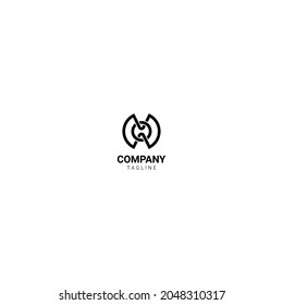 logotipo, símbolo, icono, forma de cuerda conectada en monograma adecuada para empresas o empresas en los campos de la tecnología, la ley, la construcción, la joyería, los hoteles, los viajes, la carga, la ley, los multimedia, la salud.