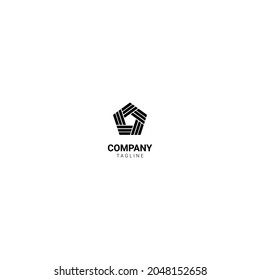 logo, symbol, icon, monogram pentagon shape suitable for companies or businesses in the field of technology, law, construction, jewelry, hotel, travel, cargo, legal, multimedia, shipping
