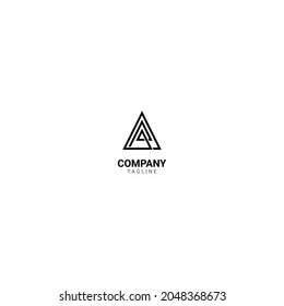 logo, symbol, icon, monogram triangular shape suitable for companies or businesses in the fields of technology, law, construction, jewelry, hotels, travel, cargo, law, multimedia, health.