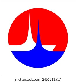 Logo, symbol, icon of ocean waves in circle