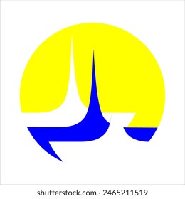Logo, symbol, icon of ocean waves in circle