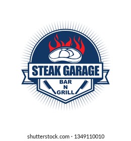 Logo, symbol, icon, template design for steak, barbeque, meat theme