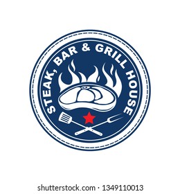 Logo, symbol, icon, template design for steak, barbeque, meat theme