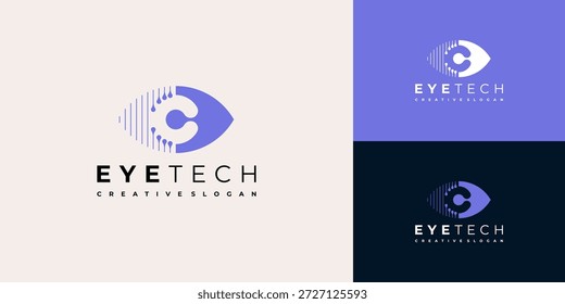 Logo Symbol Symbol Vektor Digital Eye Circuit Future Technology Design Template