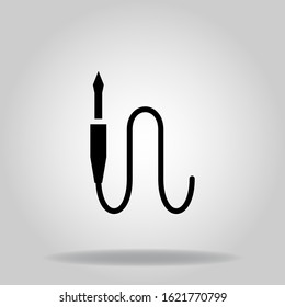 Logo or symbol of jack plug icon with black fill style
