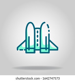 Logo or symbol of jetpack icon with two tone blue color style
