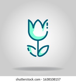 Logo or symbol of macro focus icon with twotone blue color style
