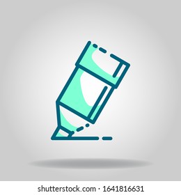 Logo or symbol of marker pen icon with two tone blue color style
