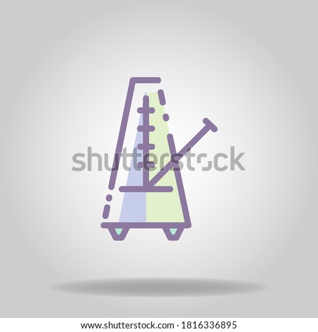Logo or symbol of metronome icon with pastel color or flat style

