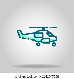 Logo or symbol of military helicopter icon with two tone blue color style
