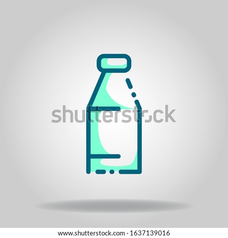 Logo or symbol of milk icon with two tone blue color style
