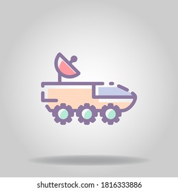 Logo or symbol of moon car icon with pastel color or flat style
