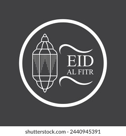 Logo und Symbol der muslimischen Eid-Feier auf schwarzem Hintergrund