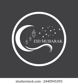 logo and symbol of Muslim Eid celebration on black background