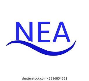 Símbolo del logotipo "NEA" color azul fondo blanco