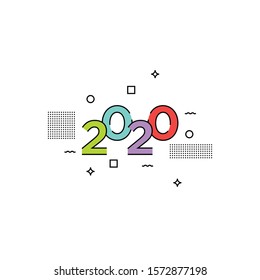logo and symbol of new year two thousand and twenty