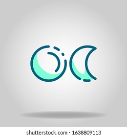Logo or symbol of night mode icon with twotone blue color style
