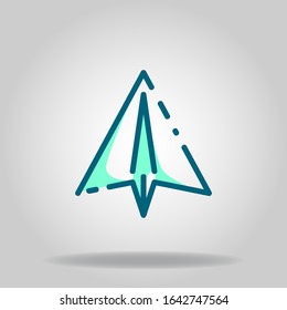 Logo or symbol of paperplane icon with two tone blue color style
