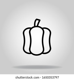 Logo or symbol of paprika icon with black line style