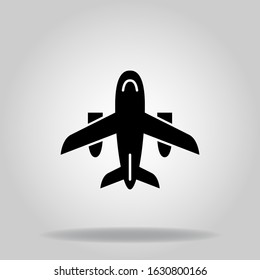 Logo or symbol of passenger plane icon with black fill style
