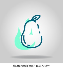 Logo or symbol of pear icon with two tone blue color style