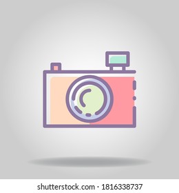 Logo or symbol of pocket camera icon with pastel color or flat style
