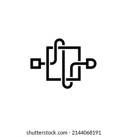 Symbol, Symbol oder Symbol für Prozessfluss, das einen Prozessfluss in Änderungen oder Derivaten darstellt