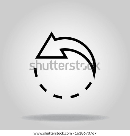 Logo or symbol of rotate left icon with black line style
