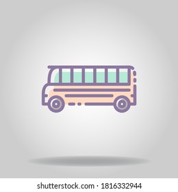 Logo or symbol of school bus icon with pastel color style
