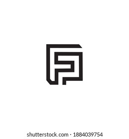 logo symbol shape f p abstract modern