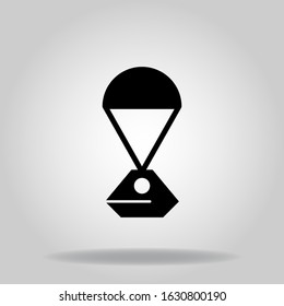 Logo or symbol of shuttle icon with black fill style
