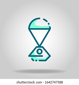 Logo or symbol of shuttle icon with two tone blue color style
