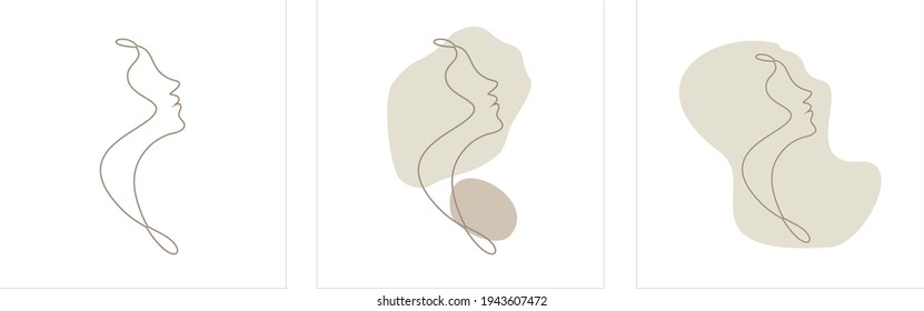 
logo, symbol of the silhouette of the face of a beautiful girl