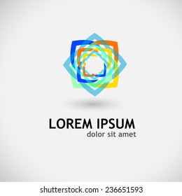 Logo symbol simple flower sun. Vector 